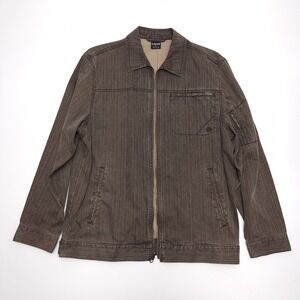 Solaris Brown Jacket Coat Men's Large‎ Stiff Cotton Y2K Dennim